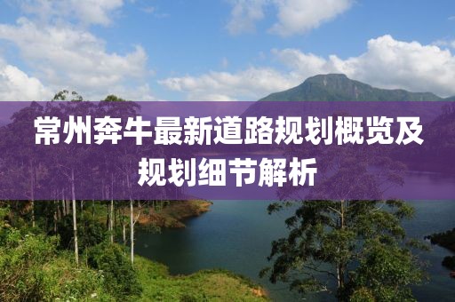 常州奔牛最新道路规划概览及规划细节解析