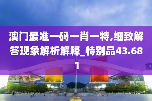 澳门最准一码一肖一特,细致解答现象解析解释_特别品43.681