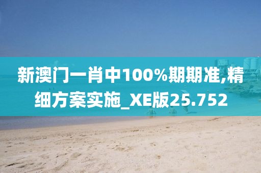 新澳门一肖中100%期期准,精细方案实施_XE版25.752