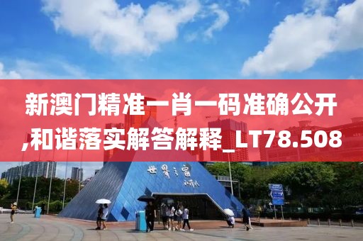 新澳门精准一肖一码准确公开,和谐落实解答解释_LT78.508
