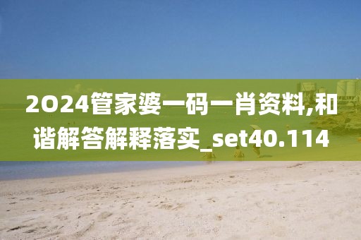 2O24管家婆一码一肖资料,和谐解答解释落实_set40.114