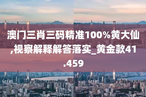 澳门三肖三码精准100%黄大仙,视察解释解答落实_黄金款41.459