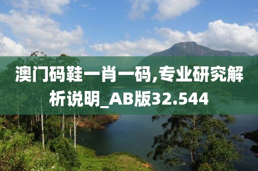 澳门码鞋一肖一码,专业研究解析说明_AB版32.544