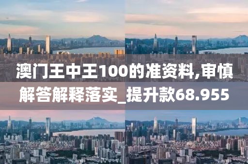 澳门王中王100的准资料,审慎解答解释落实_提升款68.955