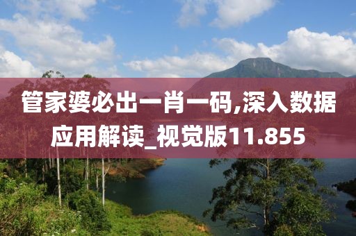 管家婆必出一肖一码,深入数据应用解读_视觉版11.855