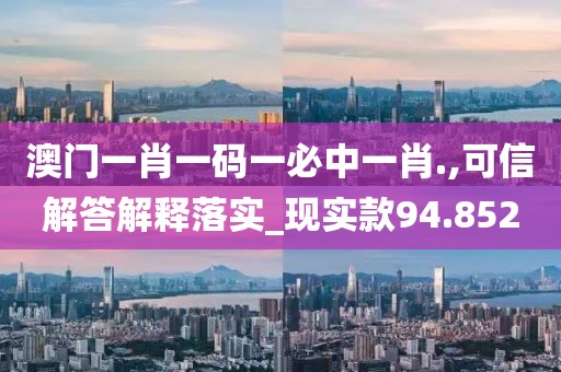 澳门一肖一码一必中一肖.,可信解答解释落实_现实款94.852