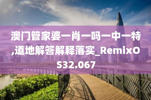 澳门管家婆一肖一吗一中一特,道地解答解释落实_RemixOS32.067