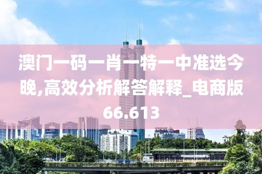 澳门一码一肖一特一中准选今晚,高效分析解答解释_电商版66.613