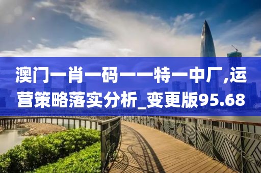 澳门一肖一码一一特一中厂,运营策略落实分析_变更版95.68