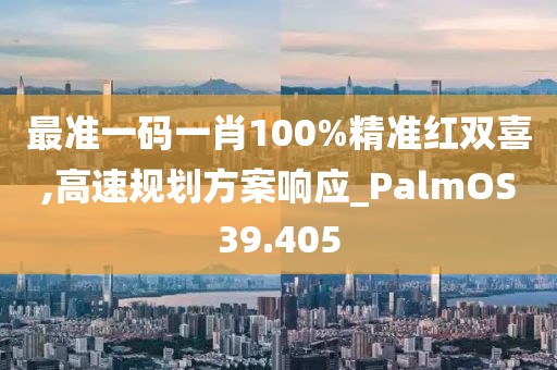 最准一码一肖100%精准红双喜,高速规划方案响应_PalmOS39.405