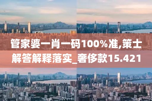 管家婆一肖一码100%准,策士解答解释落实_奢侈款15.421