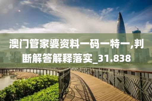澳门管家婆资料一码一特一,判断解答解释落实_31.838