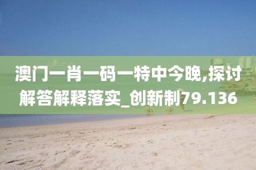 澳门一肖一码一特中今晚,探讨解答解释落实_创新制79.136