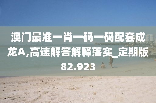 澳门最准一肖一码一码配套成龙A,高速解答解释落实_定期版82.923