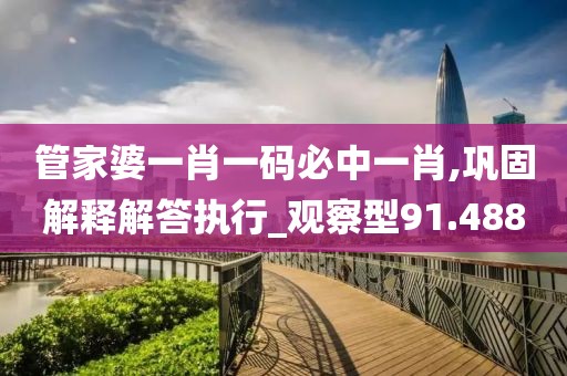 管家婆一肖一码必中一肖,巩固解释解答执行_观察型91.488