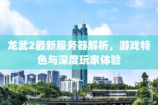 龙武2最新服务器解析，游戏特色与深度玩家体验