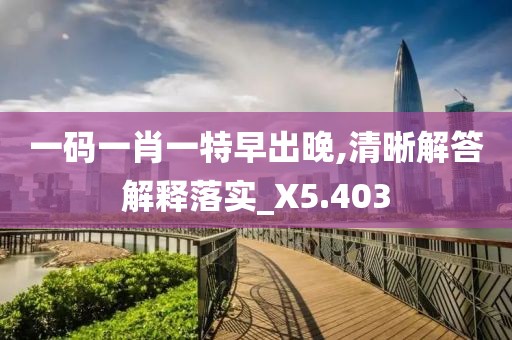 一码一肖一特早出晚,清晰解答解释落实_X5.403