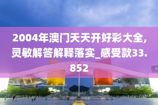 2004年澳门天天开好彩大全,灵敏解答解释落实_感受款33.852