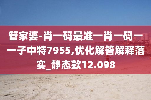 管家婆-肖一码最准一肖一码一一子中特7955,优化解答解释落实_静态款12.098