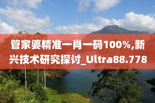 管家婆精准一肖一码100%,新兴技术研究探讨_Ultra88.778
