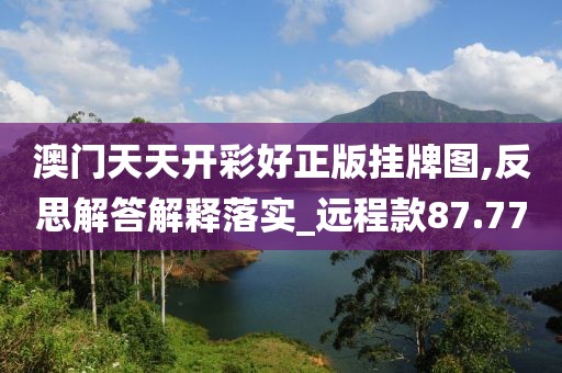 澳门天天开彩好正版挂牌图,反思解答解释落实_远程款87.77