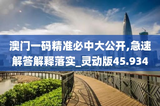 澳门一码精准必中大公开,急速解答解释落实_灵动版45.934