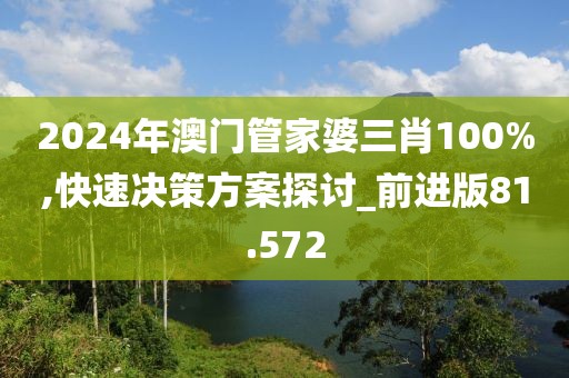 2024年澳门管家婆三肖100%,快速决策方案探讨_前进版81.572