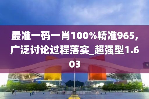 最准一码一肖100%精准965,广泛讨论过程落实_超强型1.603