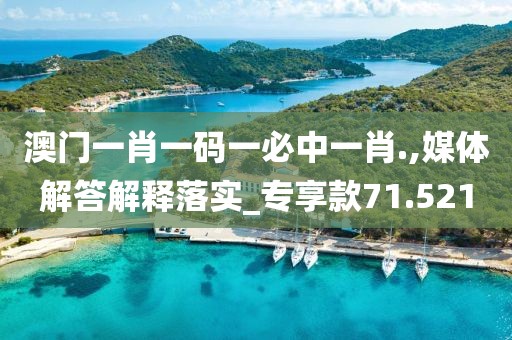 澳门一肖一码一必中一肖.,媒体解答解释落实_专享款71.521