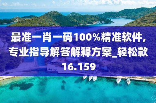 最准一肖一码100%精准软件,专业指导解答解释方案_轻松款16.159