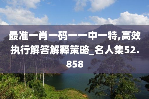 最准一肖一码一一中一特,高效执行解答解释策略_名人集52.858