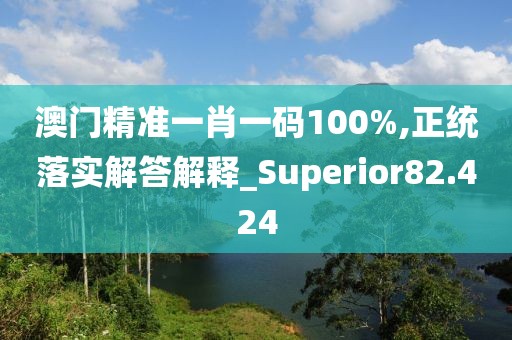 澳门精准一肖一码100%,正统落实解答解释_Superior82.424