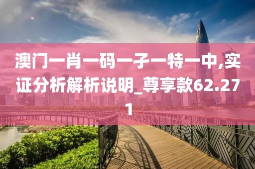澳门一肖一码一孑一特一中,实证分析解析说明_尊享款62.271