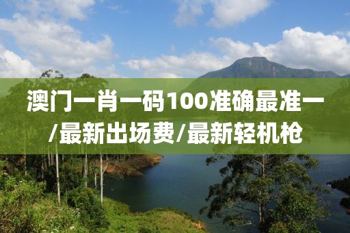 澳门一肖一码100准确最准一/最新出场费/最新轻机枪