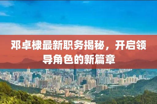 邓卓棣最新职务揭秘，开启领导角色的新篇章