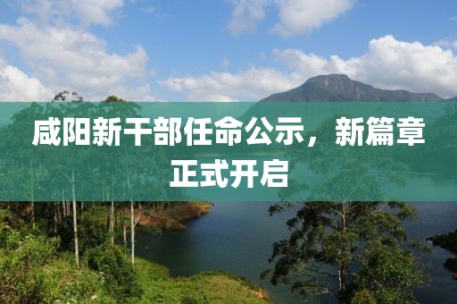 咸阳新干部任命公示，新篇章正式开启