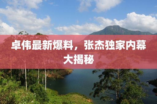 卓伟最新爆料，张杰独家内幕大揭秘