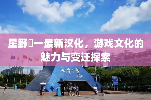 星野竜一最新汉化，游戏文化的魅力与变迁探索