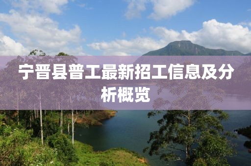 宁晋县普工最新招工信息及分析概览