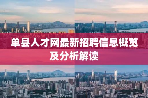 单县人才网最新招聘信息概览及分析解读