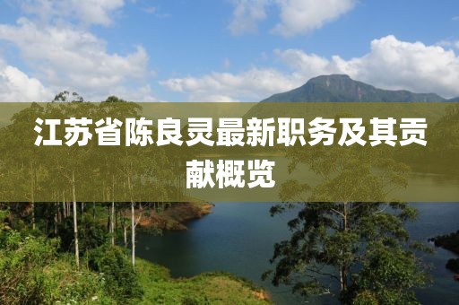 江苏省陈良灵最新职务及其贡献概览