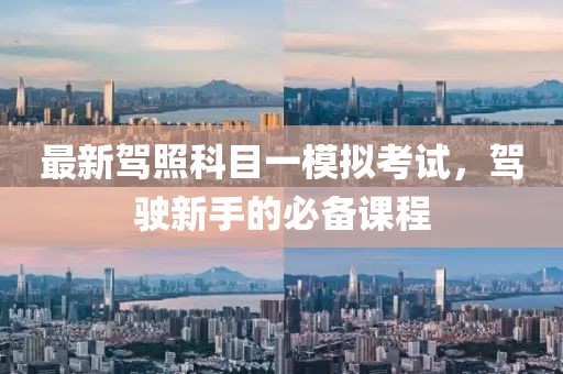 最新驾照科目一模拟考试，驾驶新手的必备课程