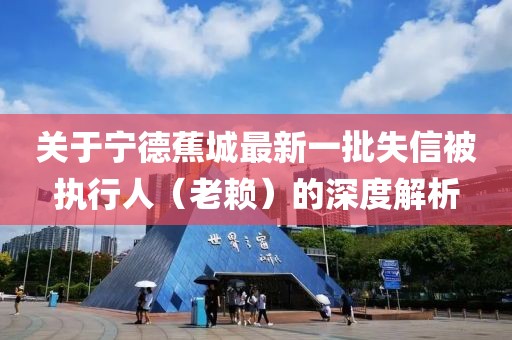 关于宁德蕉城最新一批失信被执行人（老赖）的深度解析