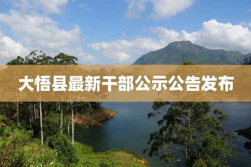 大悟县最新干部公示公告发布