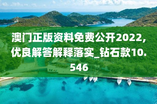 澳门正版资料免费公开2022,优良解答解释落实_钻石款10.546