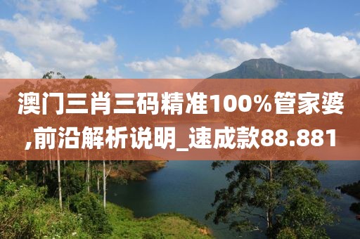 澳门三肖三码精准100%管家婆,前沿解析说明_速成款88.881