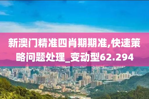 新澳门精准四肖期期准,快速策略问题处理_变动型62.294
