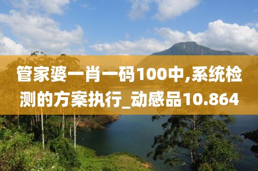 管家婆一肖一码100中,系统检测的方案执行_动感品10.864
