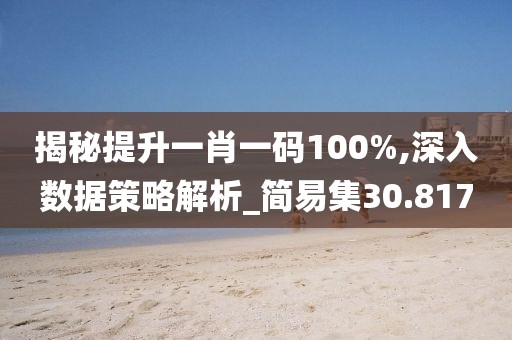 揭秘提升一肖一码100%,深入数据策略解析_简易集30.817
