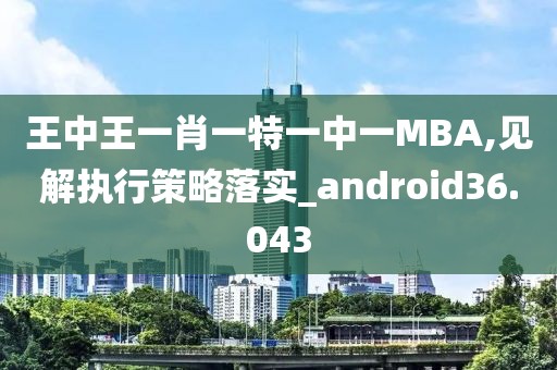 王中王一肖一特一中一MBA,见解执行策略落实_android36.043